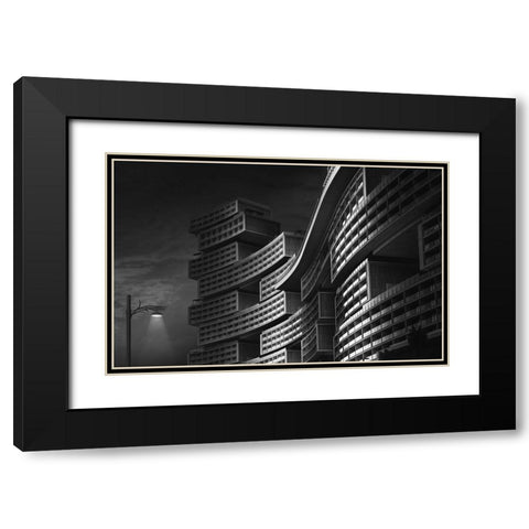 Lego - The Royal Atlantics Residences On The Palm Jumeriah In Dubai Black Modern Wood Framed Art Print with Double Matting by Mathew, Jobin