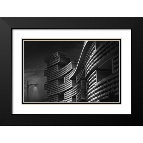 Lego - The Royal Atlantics Residences On The Palm Jumeriah In Dubai Black Modern Wood Framed Art Print with Double Matting by Mathew, Jobin