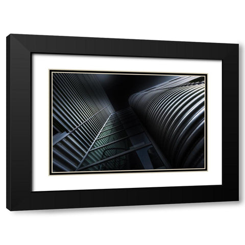 Industrial Building Black Modern Wood Framed Art Print with Double Matting by Ruckert, Stephan