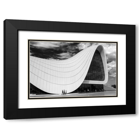 Baku4 Black Modern Wood Framed Art Print with Double Matting by Mghebrishvili, Nino
