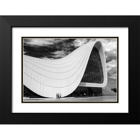 Baku4 Black Modern Wood Framed Art Print with Double Matting by Mghebrishvili, Nino