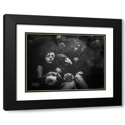 Children Of The Earth Black Modern Wood Framed Art Print with Double Matting by Margau, Delphine