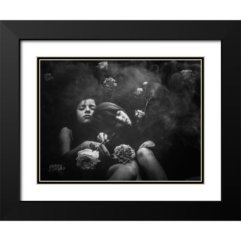 Children Of The Earth Black Modern Wood Framed Art Print with Double Matting by Margau, Delphine