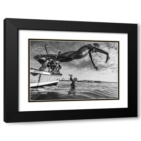 The freedom of nudity Black Modern Wood Framed Art Print with Double Matting by Coelho, Joao