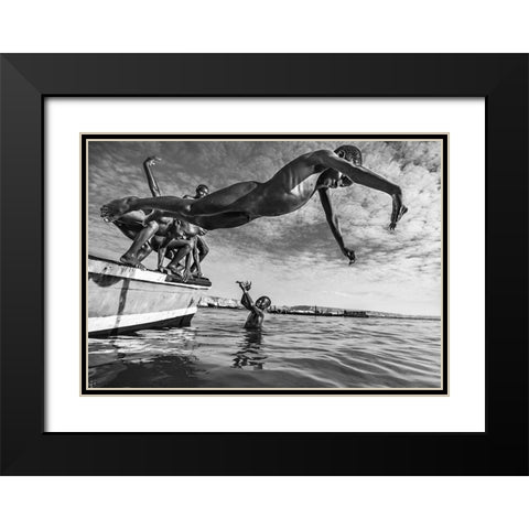 The freedom of nudity Black Modern Wood Framed Art Print with Double Matting by Coelho, Joao