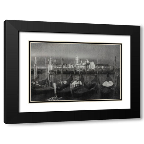 Rainy Night in Venice Black Modern Wood Framed Art Print with Double Matting by Yermoshkin, Leonid