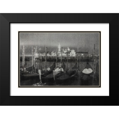 Rainy Night in Venice Black Modern Wood Framed Art Print with Double Matting by Yermoshkin, Leonid