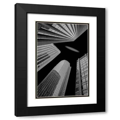 Skyscraper Black Modern Wood Framed Art Print with Double Matting by Mao, Yun