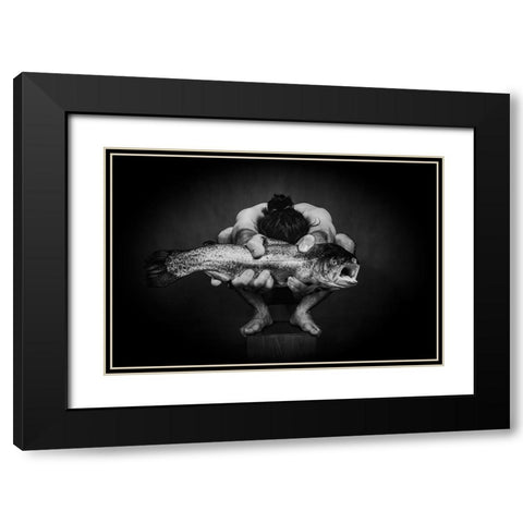 Scream Of Death/2 Black Modern Wood Framed Art Print with Double Matting by Saeidinia, Afshin