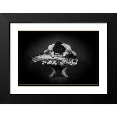 Scream Of Death/2 Black Modern Wood Framed Art Print with Double Matting by Saeidinia, Afshin