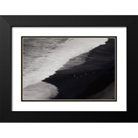 Black Beach Black Modern Wood Framed Art Print with Double Matting by Li, Yongnan