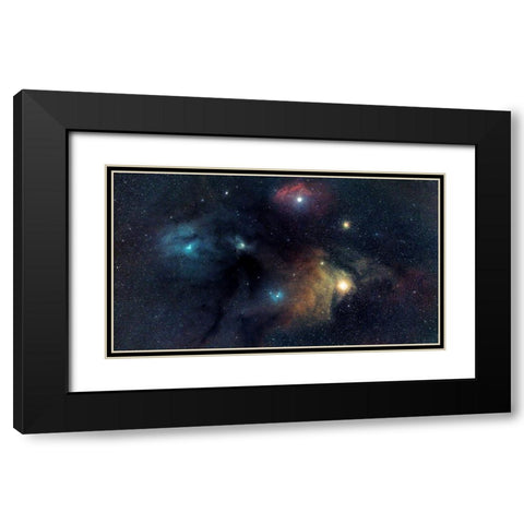 Rho Black Modern Wood Framed Art Print with Double Matting by Taransohal