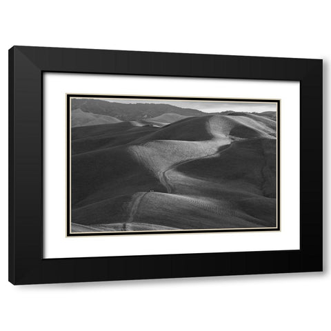 Rolling Hills Black Modern Wood Framed Art Print with Double Matting by Mao, Yun