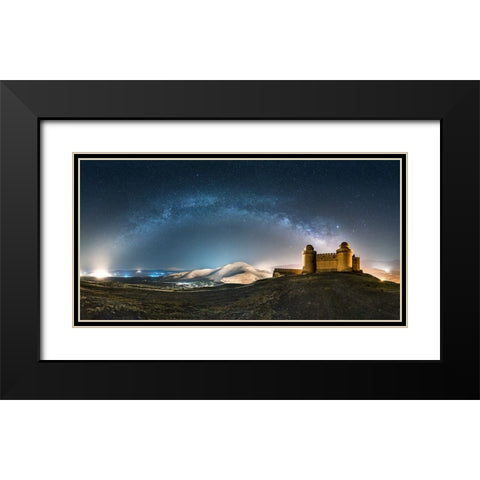Calahorra Castle Black Modern Wood Framed Art Print with Double Matting by Jose Guillen, Manuel