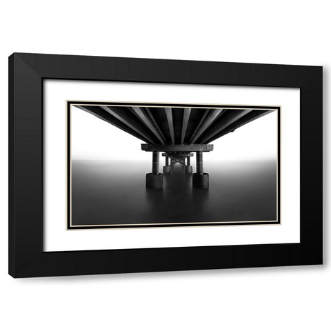 Bridge Black Modern Wood Framed Art Print with Double Matting by Deng, Larry