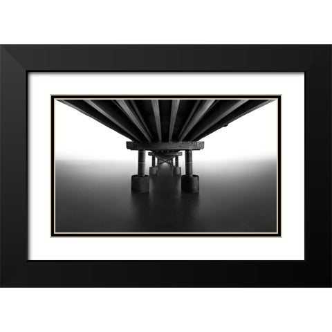 Bridge Black Modern Wood Framed Art Print with Double Matting by Deng, Larry