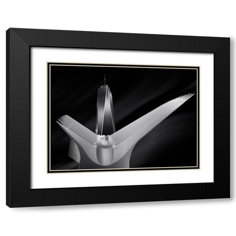 Flying In Oculus Black Modern Wood Framed Art Print with Double Matting by Garcia, Helena