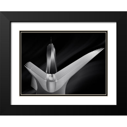 Flying In Oculus Black Modern Wood Framed Art Print with Double Matting by Garcia, Helena