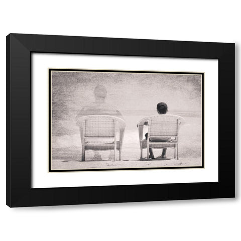 Loss Black Modern Wood Framed Art Print with Double Matting by Olwy, Moutaz