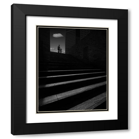 Summer In The City Black Modern Wood Framed Art Print with Double Matting by Takachi, Yasuhiro