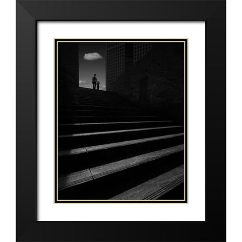 Summer In The City Black Modern Wood Framed Art Print with Double Matting by Takachi, Yasuhiro