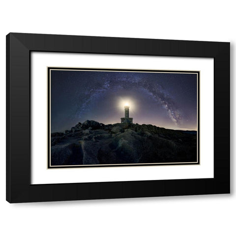 The Architecture Of Cosmos Black Modern Wood Framed Art Print with Double Matting by Lost In Woodlands