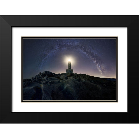 The Architecture Of Cosmos Black Modern Wood Framed Art Print with Double Matting by Lost In Woodlands