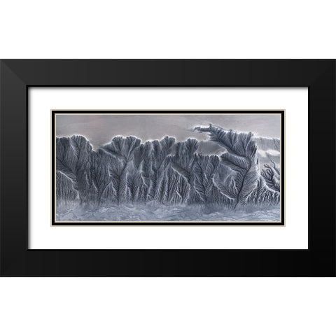 Earth Fissure Black Modern Wood Framed Art Print with Double Matting by Cui, Yuan