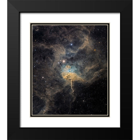 Spider Nebula Black Modern Wood Framed Art Print with Double Matting by Chander, Vikas