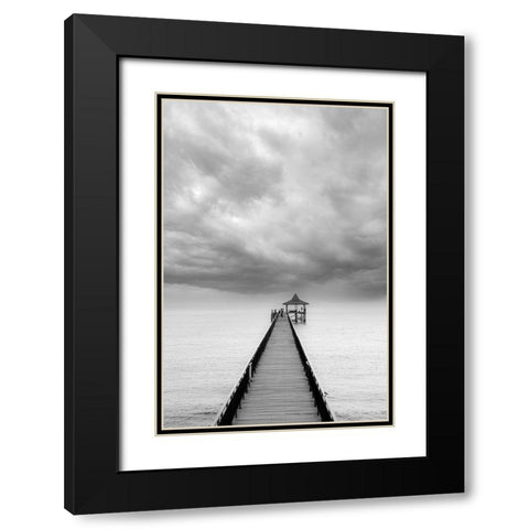 Destination Black Modern Wood Framed Art Print with Double Matting by Sankar, Ravi