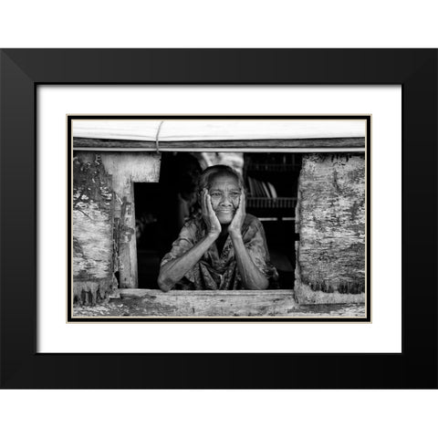Boat Window Black Modern Wood Framed Art Print with Double Matting by Long, Kieron
