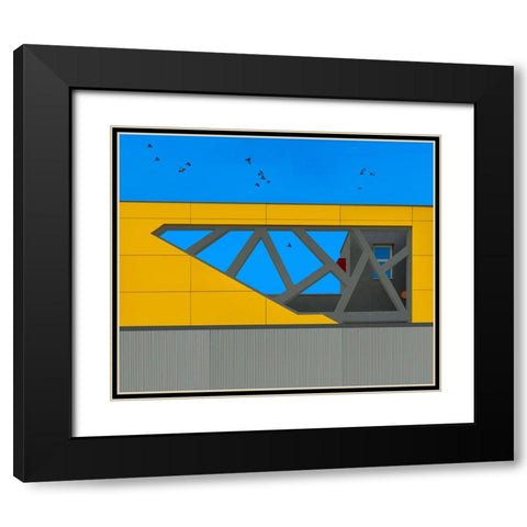 Facade - Hasharon Black Modern Wood Framed Art Print with Double Matting by Orbach, Arnon