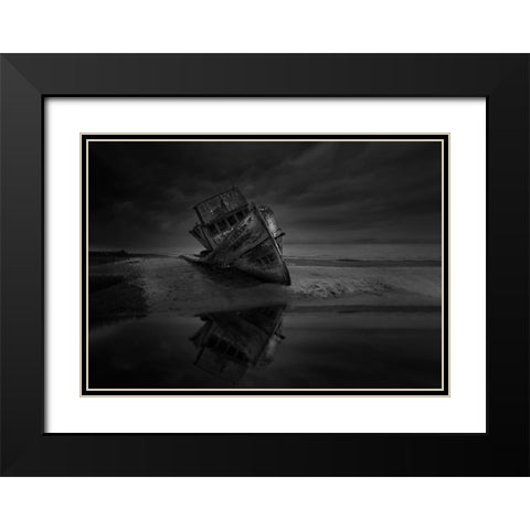 Point Reyes Black Modern Wood Framed Art Print with Double Matting by Deng, Larry