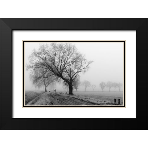 Wanderer Black Modern Wood Framed Art Print with Double Matting by Wilbers, Wiebe