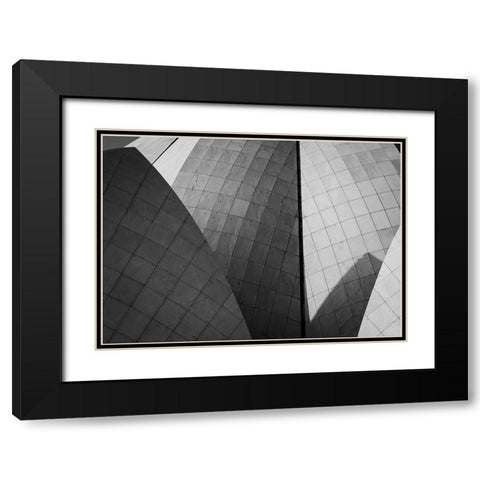 Lotus temple Black Modern Wood Framed Art Print with Double Matting by Chawla, Shobhit
