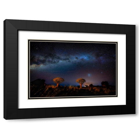 The Milky Way In Namibia Black Modern Wood Framed Art Print with Double Matting by Li, Min