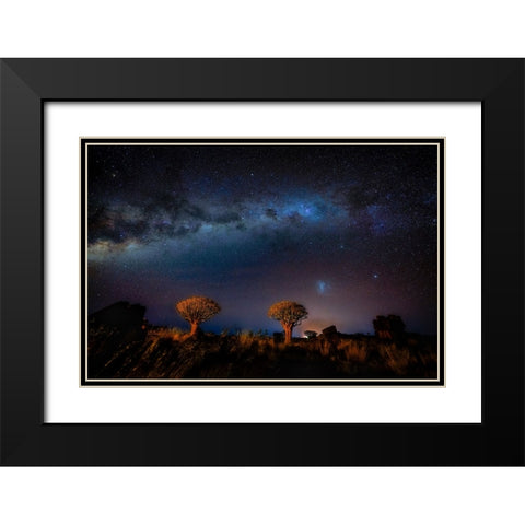 The Milky Way In Namibia Black Modern Wood Framed Art Print with Double Matting by Li, Min