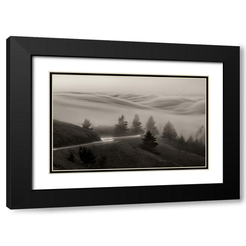 DrIVing With Fog Black Modern Wood Framed Art Print with Double Matting by An, Anna