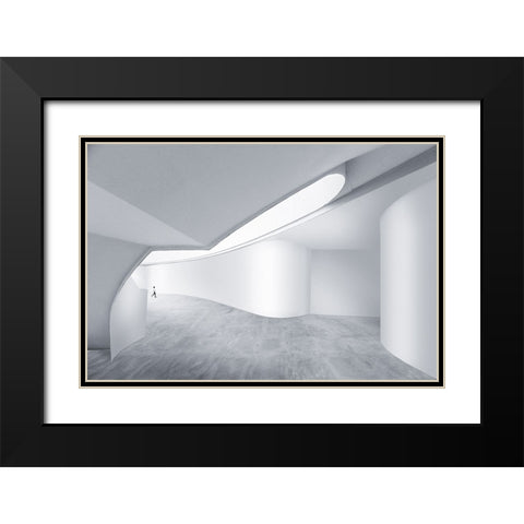 0Urban Space Black Modern Wood Framed Art Print with Double Matting by Xibiaohuang