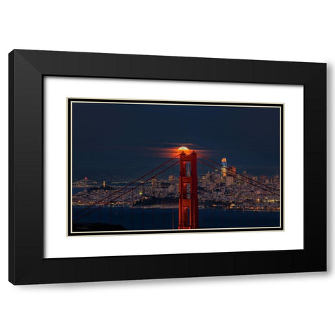 Full Moon August 11 Black Modern Wood Framed Art Print with Double Matting by An, Anna