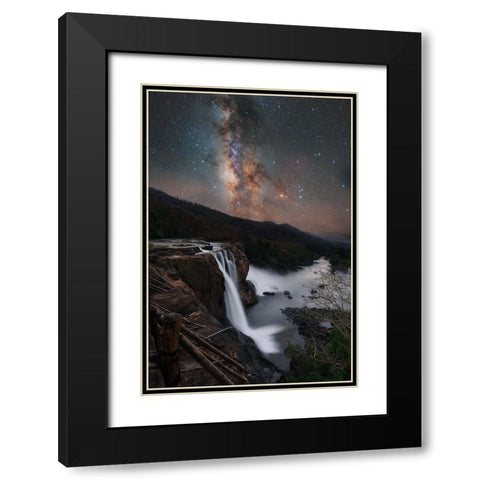 Athirapally Black Modern Wood Framed Art Print with Double Matting by Chander, Vikas