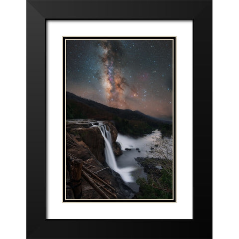 Athirapally Black Modern Wood Framed Art Print with Double Matting by Chander, Vikas