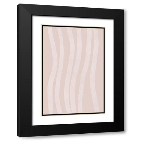 Simple Lines No 1 Black Modern Wood Framed Art Print with Double Matting by uplusmestudio