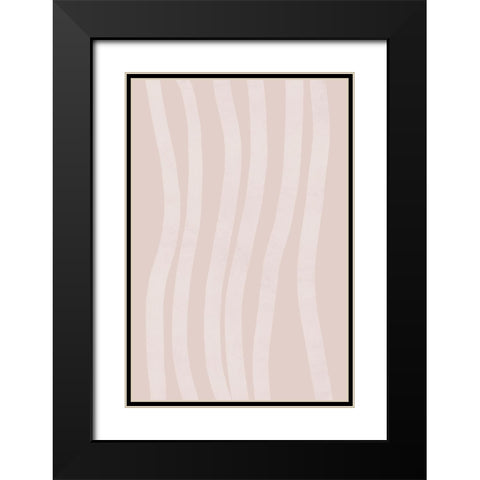 Simple Lines No 1 Black Modern Wood Framed Art Print with Double Matting by uplusmestudio