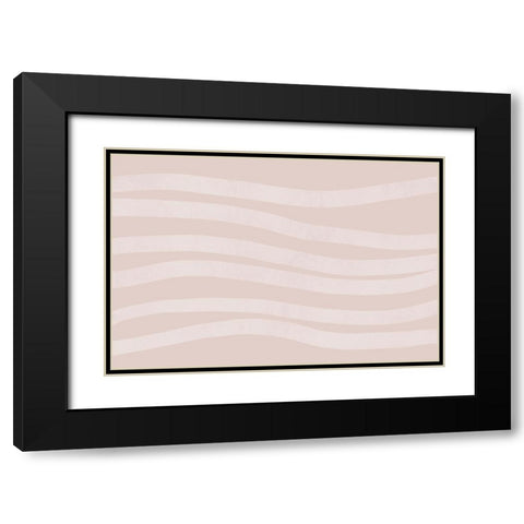 Simple Lines No 1 Black Modern Wood Framed Art Print with Double Matting by uplusmestudio