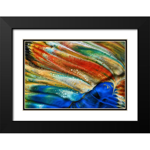 The Blue Fish Black Modern Wood Framed Art Print with Double Matting by Westum, Heidi