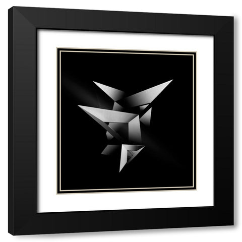Connected 2 Black Modern Wood Framed Art Print with Double Matting by Gong, Yanyan