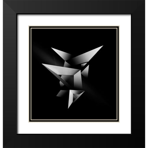 Connected 2 Black Modern Wood Framed Art Print with Double Matting by Gong, Yanyan