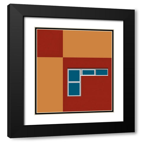 Abstract - Holon Israel Black Modern Wood Framed Art Print with Double Matting by Orbach, Arnon