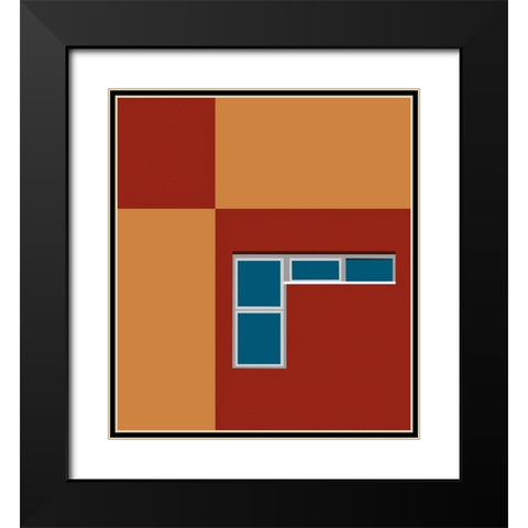 Abstract - Holon Israel Black Modern Wood Framed Art Print with Double Matting by Orbach, Arnon